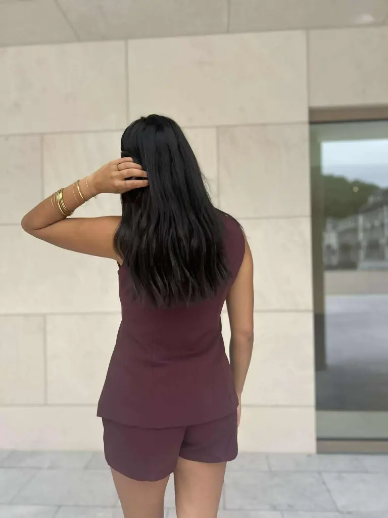 Jupe-short Mimi bordeaux