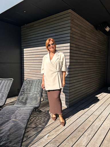 Jupe crêpée Elio chocolat 