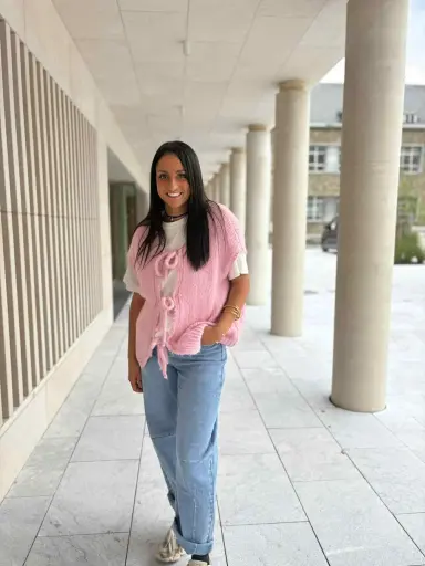 Gilet Mina rose 